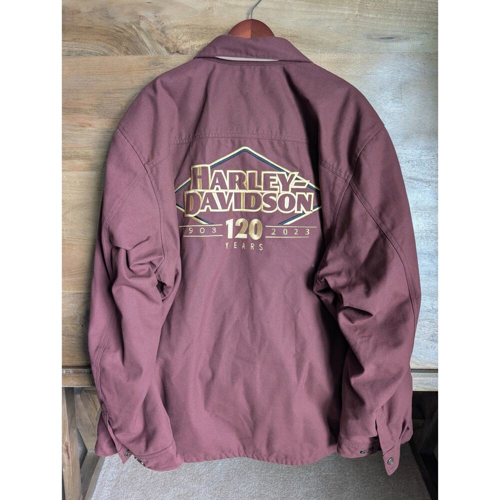 NWT Harley-Davidson Shirt Jacket Mens 4XL Red 120th Anniversary Operative Riding - Picture 2 of 5